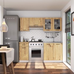 Szafka OLIWIA Witryna W80 H580 BIAŁA / DĄB ARTISAN