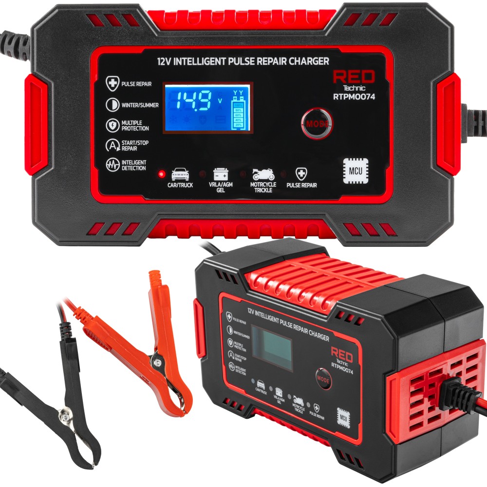 Prostownik MIKROPROCESOROWY Akumulatorowy 12V RTPM0074 Prostownik MIKROPROCESOROWY Akumulatorowy 12V RTPM0074