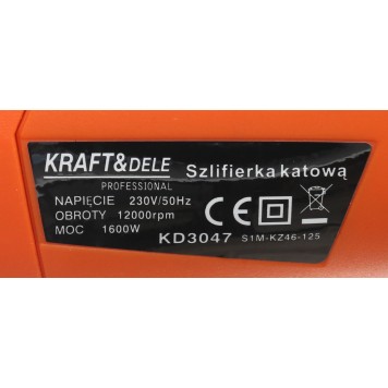 SZLIFIERKA KĄTOWA 1600W KD3047