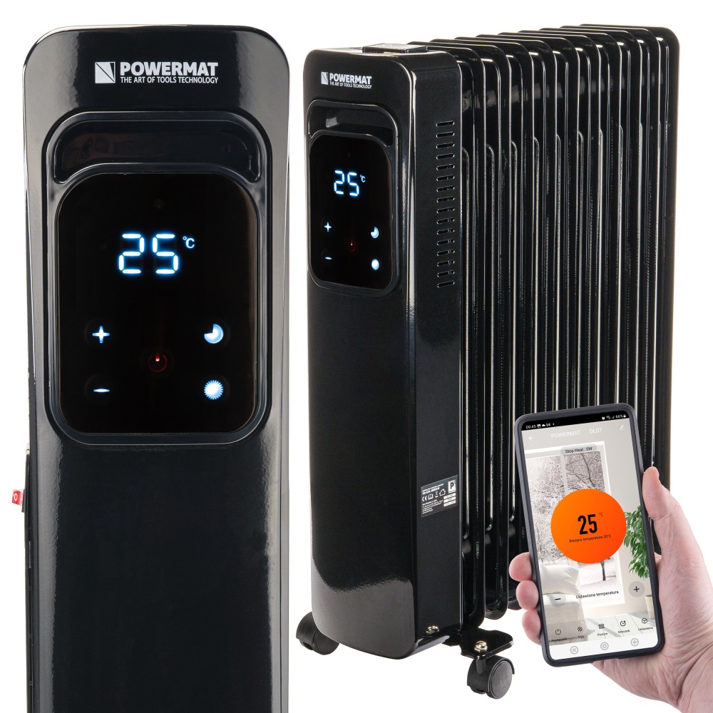 Grzejnik OLEJOWY Elektryczny WIFI 2500W LCD 11 Żeber Kaloryfer Mocny PM-GOL-3000DLW Grzejnik OLEJOWY Elektryczny WIFI 2500W LCD 11 Żeber Kaloryfer Mocny PM-GOL-3000DLW