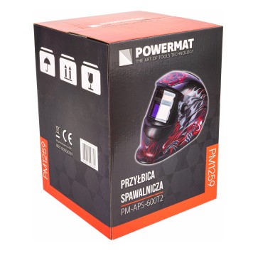SAMOŚCIEMNIAJĄCA MASKA PRZYŁBICA SPAWALNICZA FILTR AUTOMATYCZNA LCD PM-APS-600T2