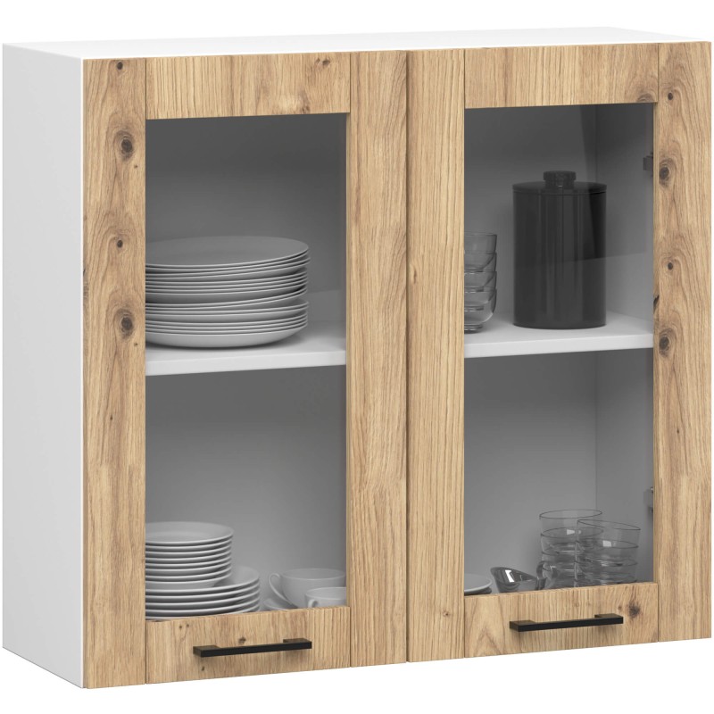 Szafka OLIWIA Witryna W80 H720 BIAŁA / DĄB ARTISAN Szafka OLIWIA Witryna W80 H720 BIAŁA / DĄB ARTISAN