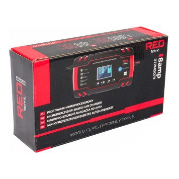 Prostownik AKUMULATOROWY Mikroprocesorowy Samochodowy 12V/24V 8A Ładowarka RTPM0079
