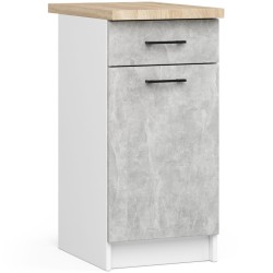 Zestaw szafek kuchennych z witryną OLIWIA 2.4m H720 Biały Beton