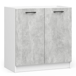 Zestaw szafek kuchennych z witryną OLIWIA 2.4m H720 Biały Beton