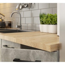 MEBLE KUCHENNE ZESTAW NAROŻNY Z WITRYNĄ OLIWIA 3M H720 BETON