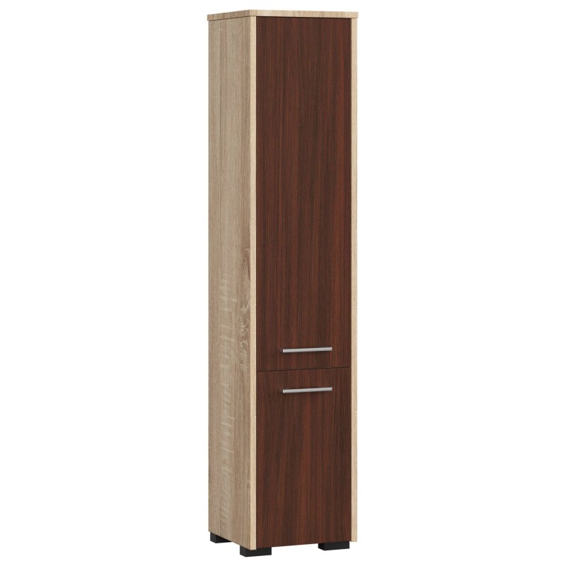 Colonne meuble étagère salle de bains 2 portes 30X30X 140cm Marron Colonne meuble étagère salle de bains 2 portes 30X30X 140cm Marron