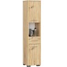 Colonne meuble étagère de salle de bain 2 portes 1 tiroirs 140x30X30 cm Marron