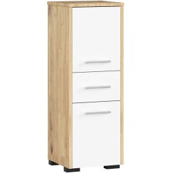 Meuble de salle de bain 30x85x30cm Marron blanc