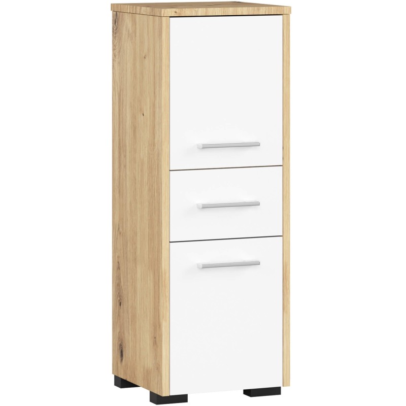 Meuble de salle de bain 30x85x30cm Marron blanc Meuble de salle de bain 30x85x30cm Marron blanc
