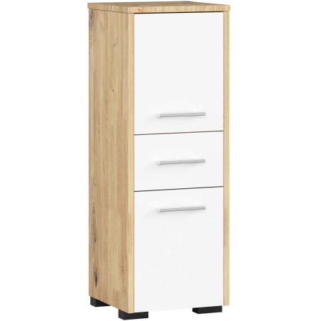 Meuble de salle de bain 30x85x30cm Marron blanc