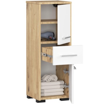 SZAFKA ŁAZIENKA FIN SŁUPEK 30 2D 1SZ 85cm PK DĄB ARTISAN / BIAŁY