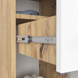 Meuble de salle de bain 30x85x30cm Marron blanc