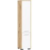 Colonne meuble étagère salle de bains  2 portes 30X30X 140cm Marron et blanc