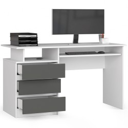 BIURKO CLP 135cm BIAŁE / SZARE