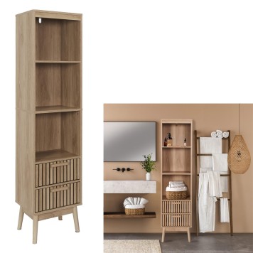 Meuble colonne 2 tiroirs salle de bain  40 x 160 x 30 cm