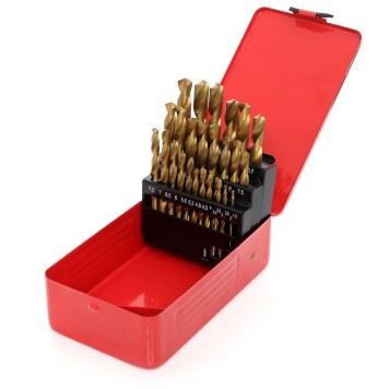 WIERTŁA TYTANOWE DO METALU 29 szt ZESTAW WIERTEŁ