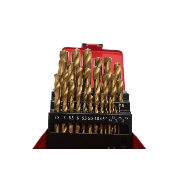 WIERTŁA TYTANOWE DO METALU 29 szt ZESTAW WIERTEŁ