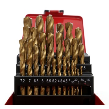 WIERTŁA TYTANOWE DO METALU 29 szt ZESTAW WIERTEŁ