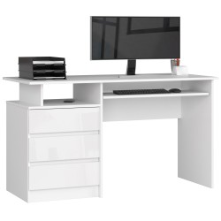 BIURKO CLP 135cm BIAŁE / BIAŁY POŁYSK