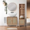 Meuble salle de bain sous vasque rotin tressé  60 x 70 x 30 cm