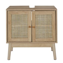 Meuble salle de bain sous vasque rotin tressé  60 x 70 x 30 cm