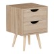 Selma bedside table pakoworld in natural color 29.7x29.7x45cm
