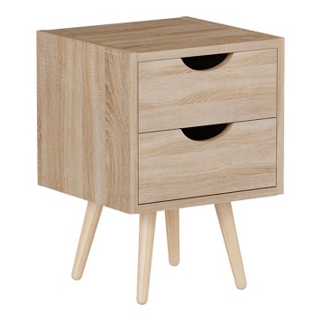 Selma bedside table pakoworld in natural color 29.7x29.7x45cm