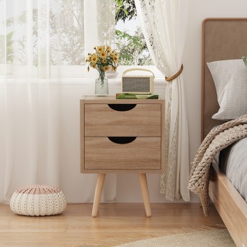 Selma bedside table pakoworld in natural color 29.7x29.7x45cm