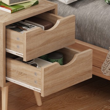 Selma bedside table pakoworld in natural color 29.7x29.7x45cm