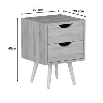 Selma bedside table pakoworld in natural color 29.7x29.7x45cm
