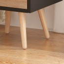 Selma bedside table pakoworld in black-sonoma color 29.7x29.7x45cm