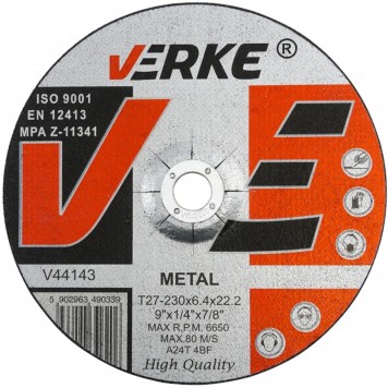 TARCZA DO SZLIFOWANIA METALU 230x6,4x22,2 VERKE