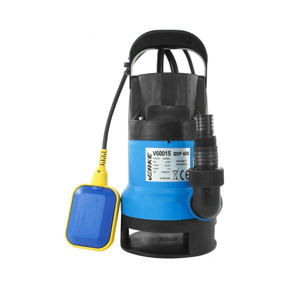 POMPA DO WODY BRUDNEJ PLASTIK QDP-0,4kW 1" VERKE POMPA DO WODY BRUDNEJ PLASTIK QDP-0,4kW 1" VERKE