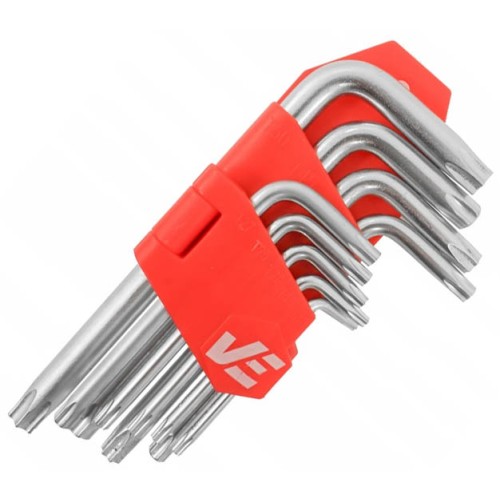 ZESTAW KLUCZY TORX 9 SZT KRÓTKIE VERKE