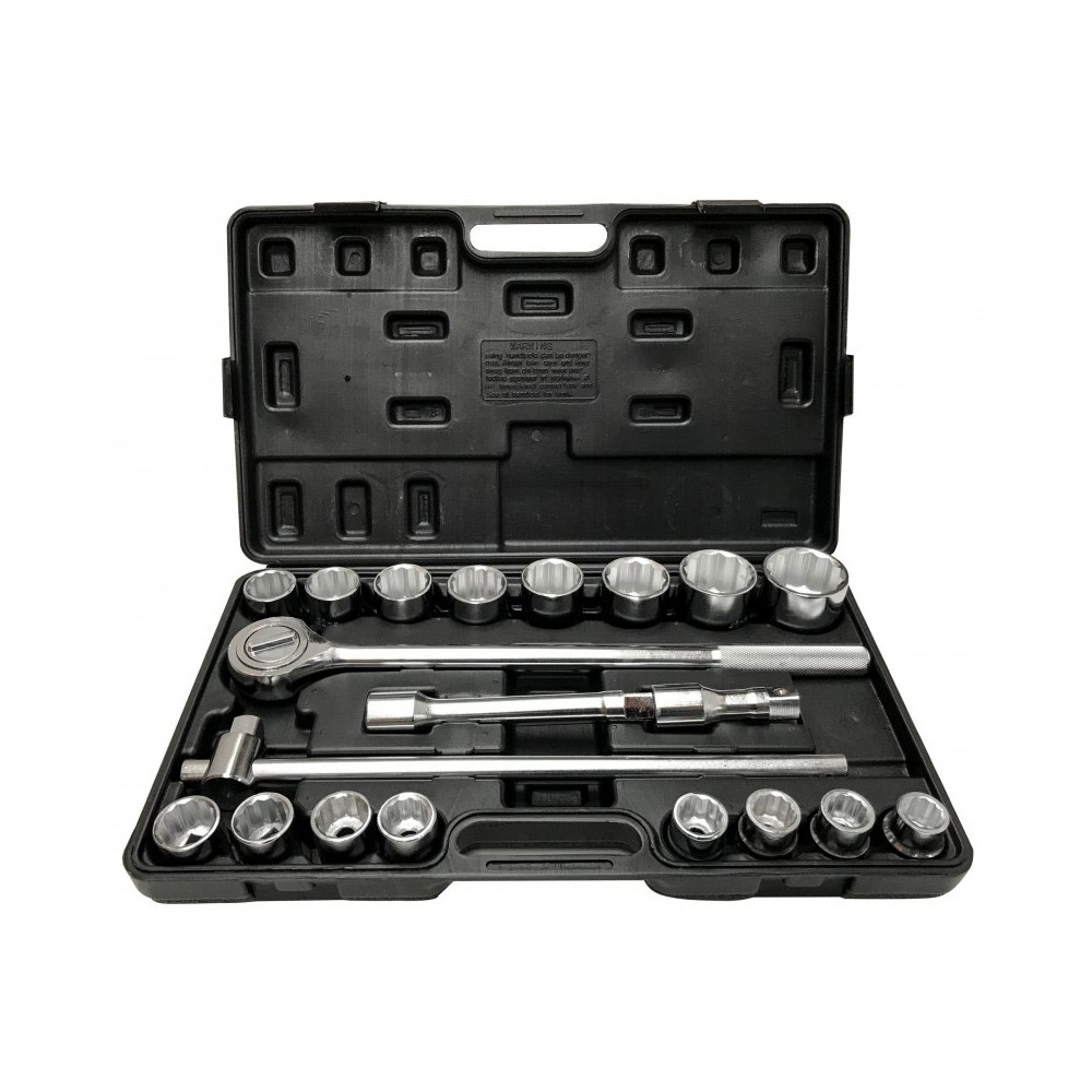 ZESTAW KLUCZY NASADOWYCH 21 SZT 3/4" 12-KĄT. VERKE LIGHT DUTY