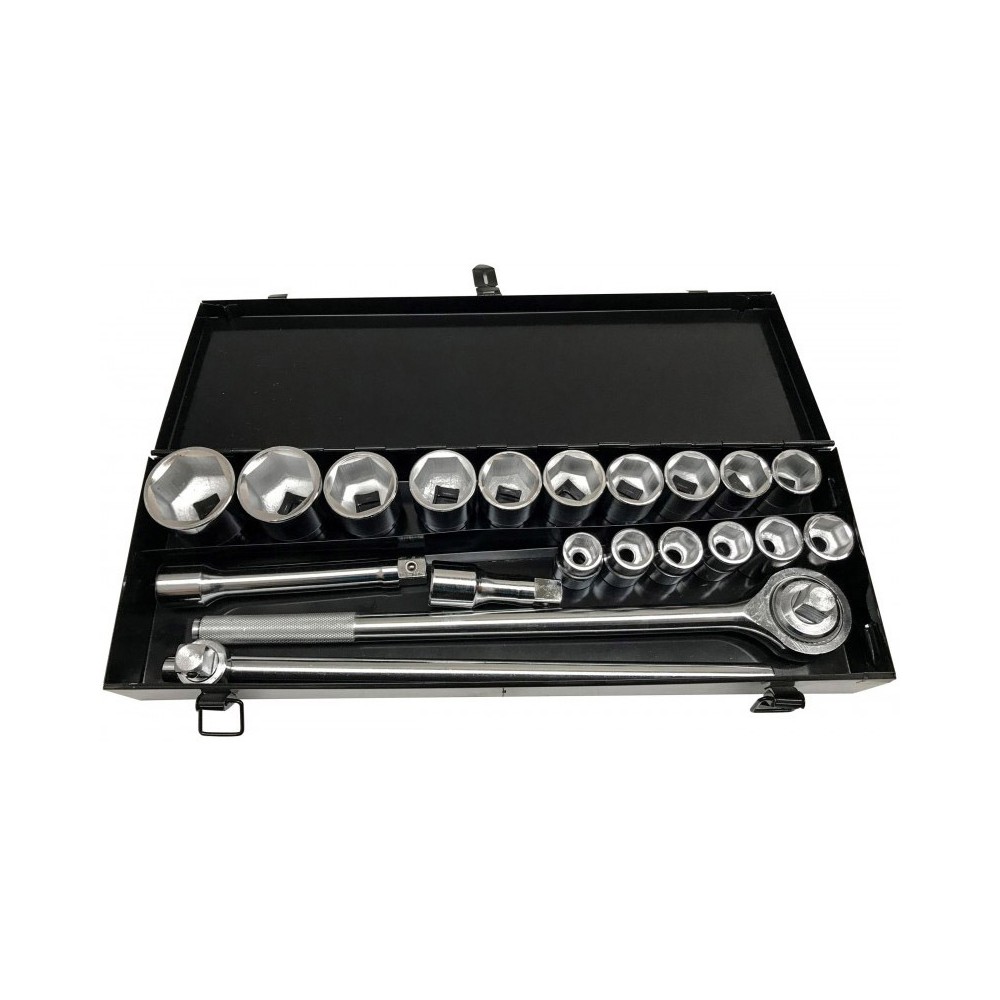 ZESTAW KLUCZY NASADOWYCH 21 SZT 3/4" WALIZKA METALOWA VERKE LIGHT DUTY