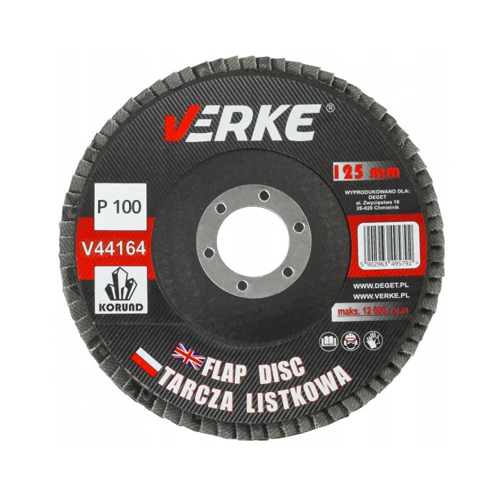 TARCZA PIÓRKOWA 125mm P100 VERKE TARCZA PIÓRKOWA 125mm P100 VERKE