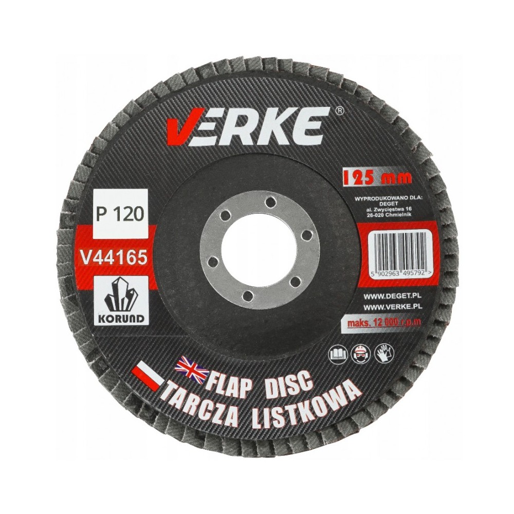 TARCZA PIÓRKOWA 125mm P120 VERKE