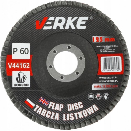 TARCZA PIÓRKOWA 125mm P60 VERKE