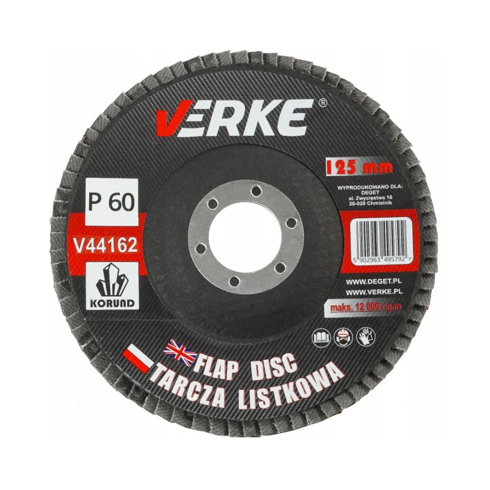 TARCZA PIÓRKOWA 125mm P60 VERKE TARCZA PIÓRKOWA 125mm P60 VERKE