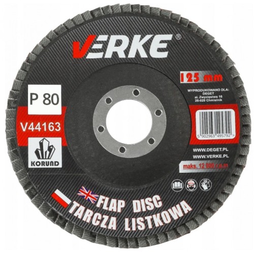 TARCZA PIÓRKOWA 125mm P80 VERKE