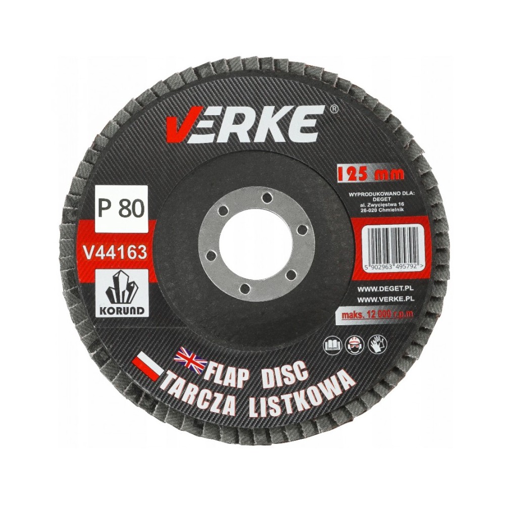 TARCZA PIÓRKOWA 125mm P80 VERKE TARCZA PIÓRKOWA 125mm P80 VERKE