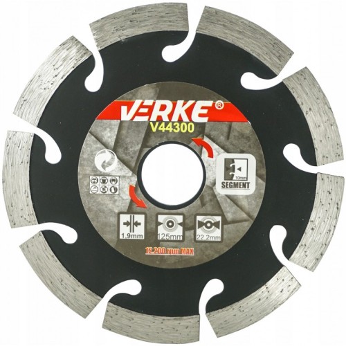 TARCZA DIAMENTOWA 125x22,2x10 mm SEGMENT VERKE
