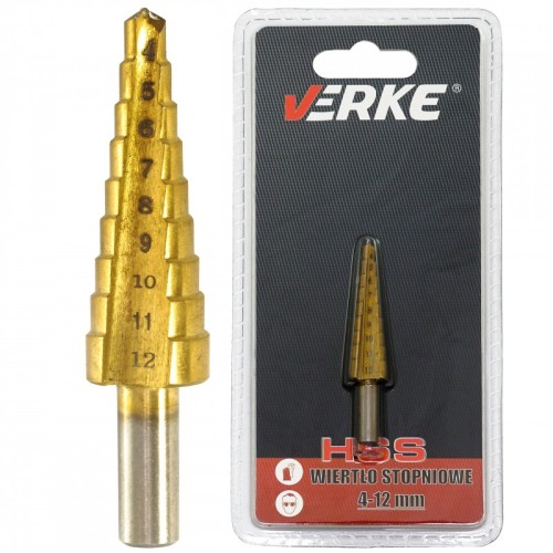 WIERTŁO STOPNIOWE 4-12 MM VERKE