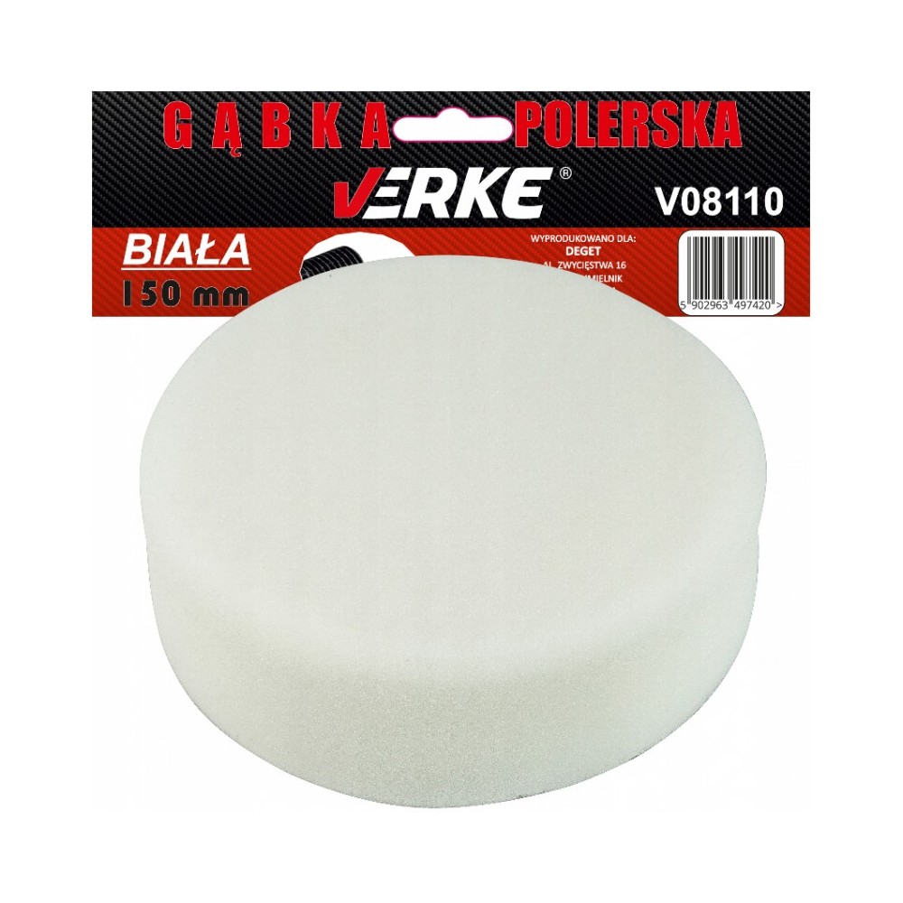 GĄBKA POLERSKA 150mm BIAŁA VERKE GĄBKA POLERSKA 150mm BIAŁA VERKE