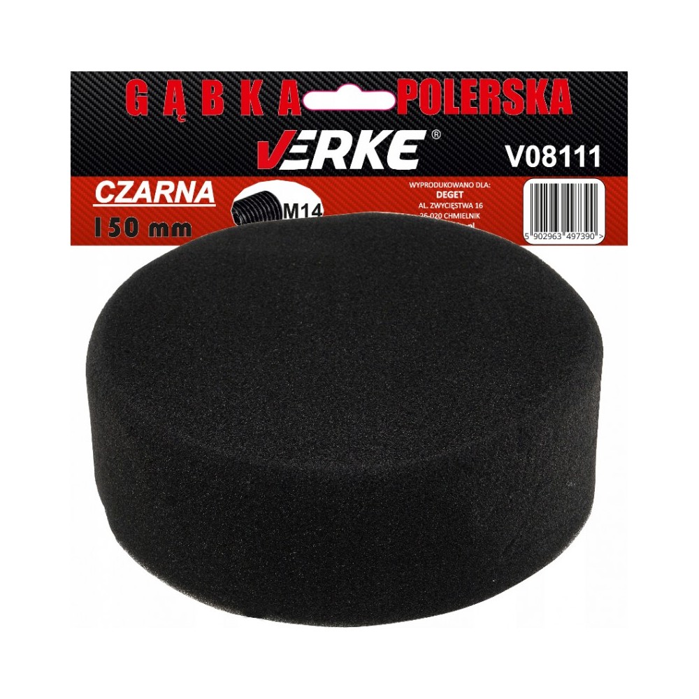 GĄBKA POLERSKA 150mm CZARNA VERKE GĄBKA POLERSKA 150mm CZARNA VERKE