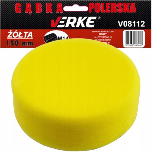 GĄBKA POLERSKA 150mm ŻÓŁTA VERKE