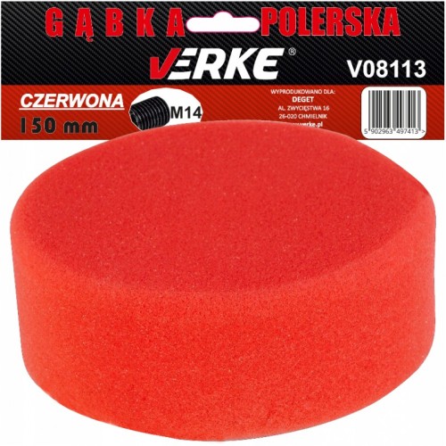 GĄBKA POLERSKA 150mm CZERWONA VERKE