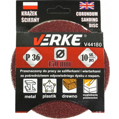 KRĄŻEK ŚCIERNY 150 MM P36 10 SZT VERKE